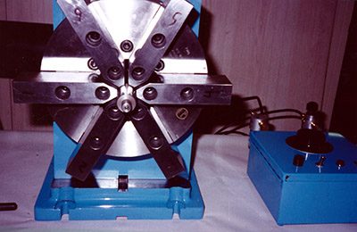 A rotary grinding table performing an inspection application